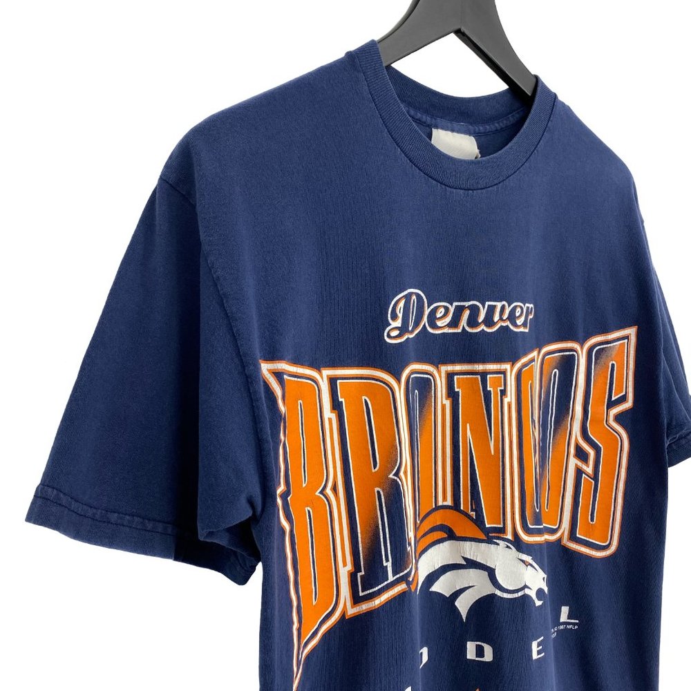 Vintage RIDDELL 1997 DENVER BRONCOS Blue Short Sleeves T-Shirt Size M - Picture 4 of 16